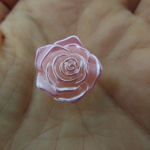 PEARLY PINK ROSES Shoe Charms for Clogs Wristbands Set 2 Rose Flowers Luxury - Picture 5 of 8