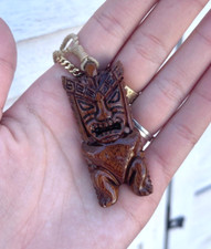 Genuine Koa Wood Hawaiian Design Jewelry Tiki Pendant Choker/Necklace 45053