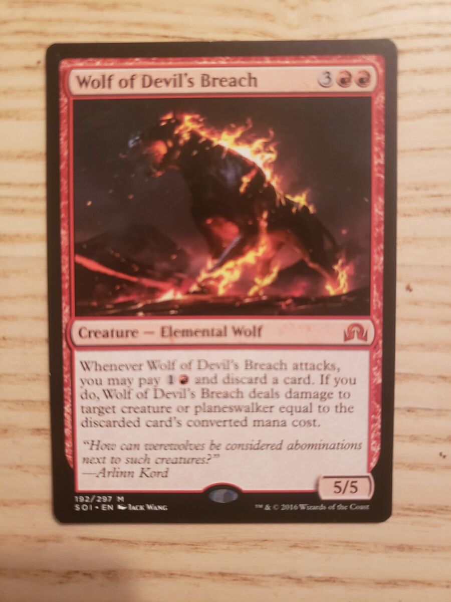 Wolf of Devil's Breach 1x FOIL SOI MTG Shadows Over Innistrad Mythic MINT red Wolf of Devil's Breach 1x FOIL SOI MTG Shadows Over Innistrad Mythic MINT red