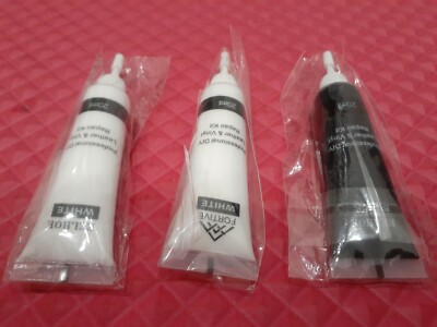 3 Leather and vinyl repair kit paint gel restorer for couch sofa BLACK/ WHITE!!!