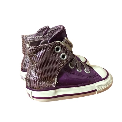 Converse Sneaker Toddler 4 RARE Patent Purple Sparkle Shine Holiday Collection - Picture 10 of 11
