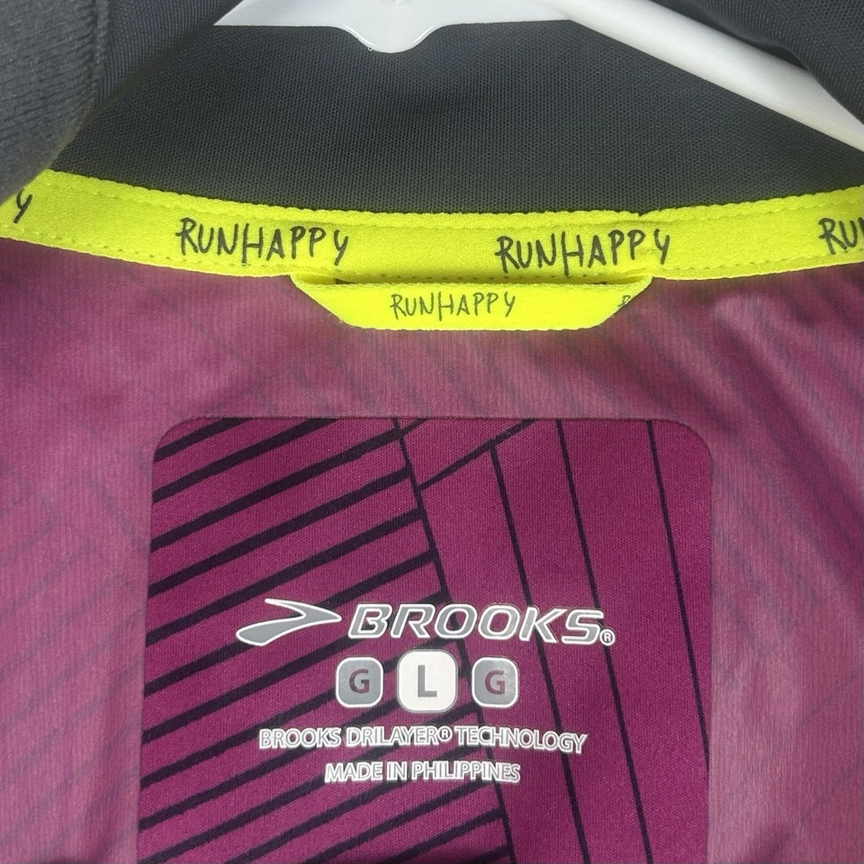 Brooks Run Happy Drift Shell Jacket Womens Large Purple Long Sleeve Athletic - Image 4 of 4