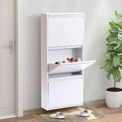 3-Layers Shoe Rack Cabinet Modern Shoe Storage Display Organizer For Hallway
