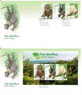 Stamps 2020 Australia Tree Dwellers of tropic set of 3 & mini sheet on pair FDCs