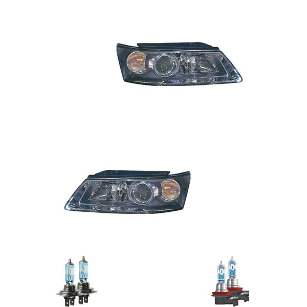 Halogen Scheinwerfer Set Rechts & Links H7 FüR Hyundai Sonata V Inklusive Lampen-image