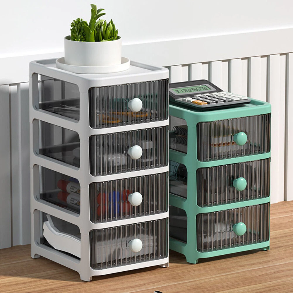 Drawer Desk Organiser Tall Tower Storage Unit Makeup Home Office Chest Tidy Box
