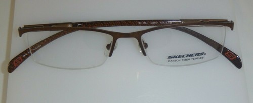 Skechers SK 3084 Matte Brown MBRN Semi Rimless Metal Eyeglasses Frame 52-16-145 - Picture 4 of 5