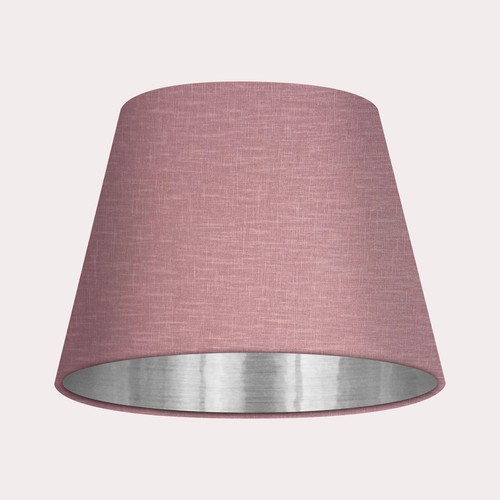 Lampshade Tapered Mauve Textured 100% Linen Brushed Silver Empire Light Shade - Picture 13 of 16