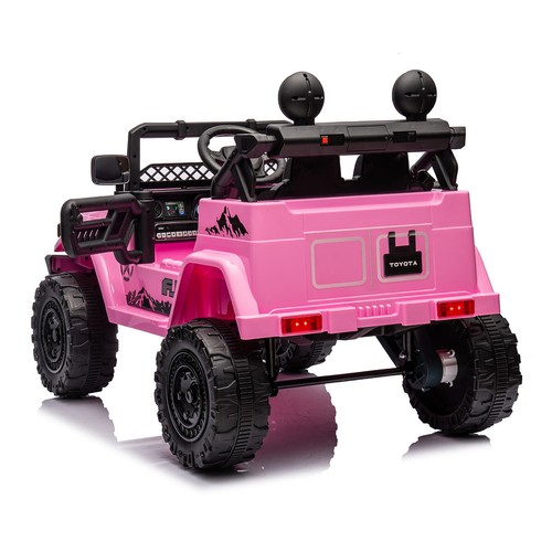 12V 4WD Licensed Toyota Land Cruiser FJ40 Ride-on Car with Parental Remote Pink - Picture 9 of 22