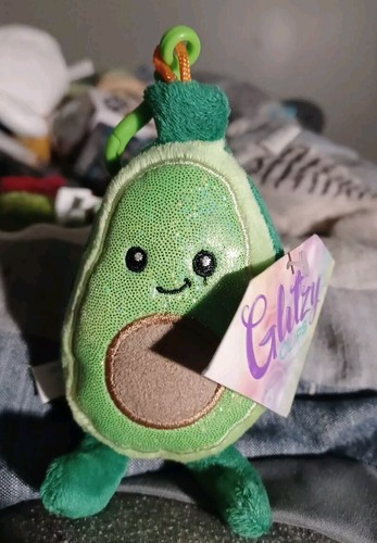 Glitzy Clips Collectible Clippable Plush Avocado Stuffed Animal Adventure Toy