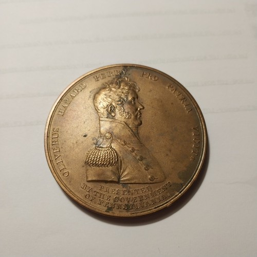 Rare. Oliver Hazard Perry medal presented by State Of PA - Picture 7 of 12