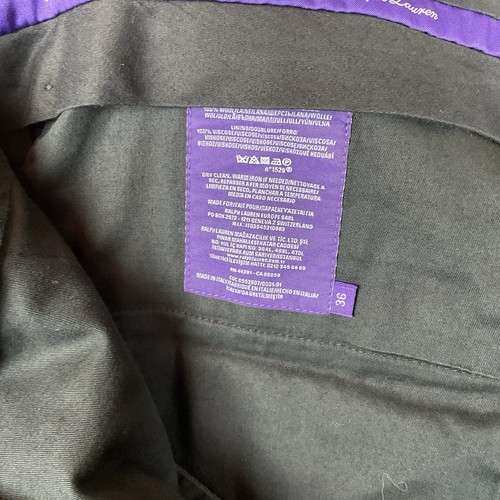 Ralph Lauren Purple Label Dress Pants Mens 35 X 32 Black Wool Classic - Picture 11 of 12