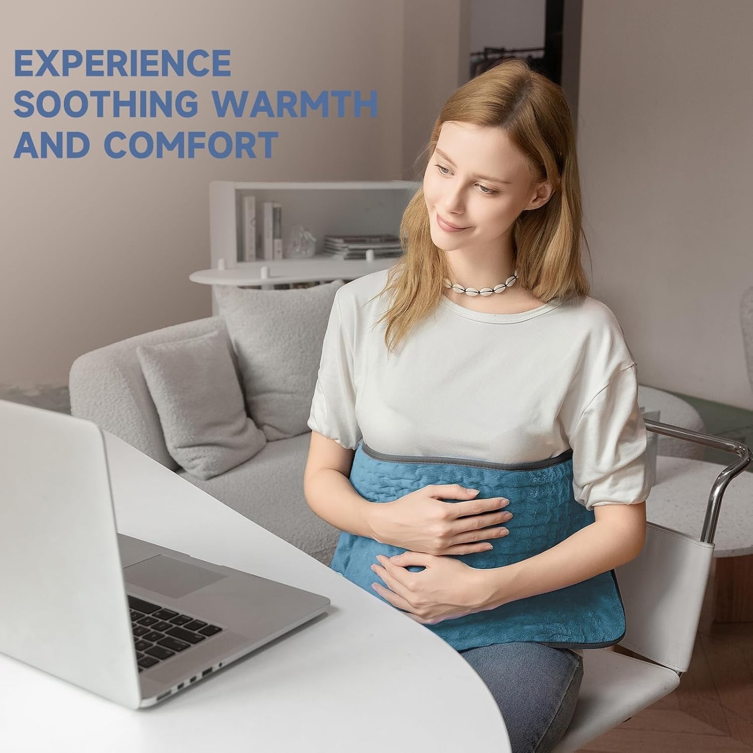 Electric Heating Pad for Back and Shoulder Pain Relief, Soft Heat Blanket wit...