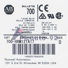 Brand New Allen-Bradley 700-HRM12TA17 Tube Base Dial Timing Relay