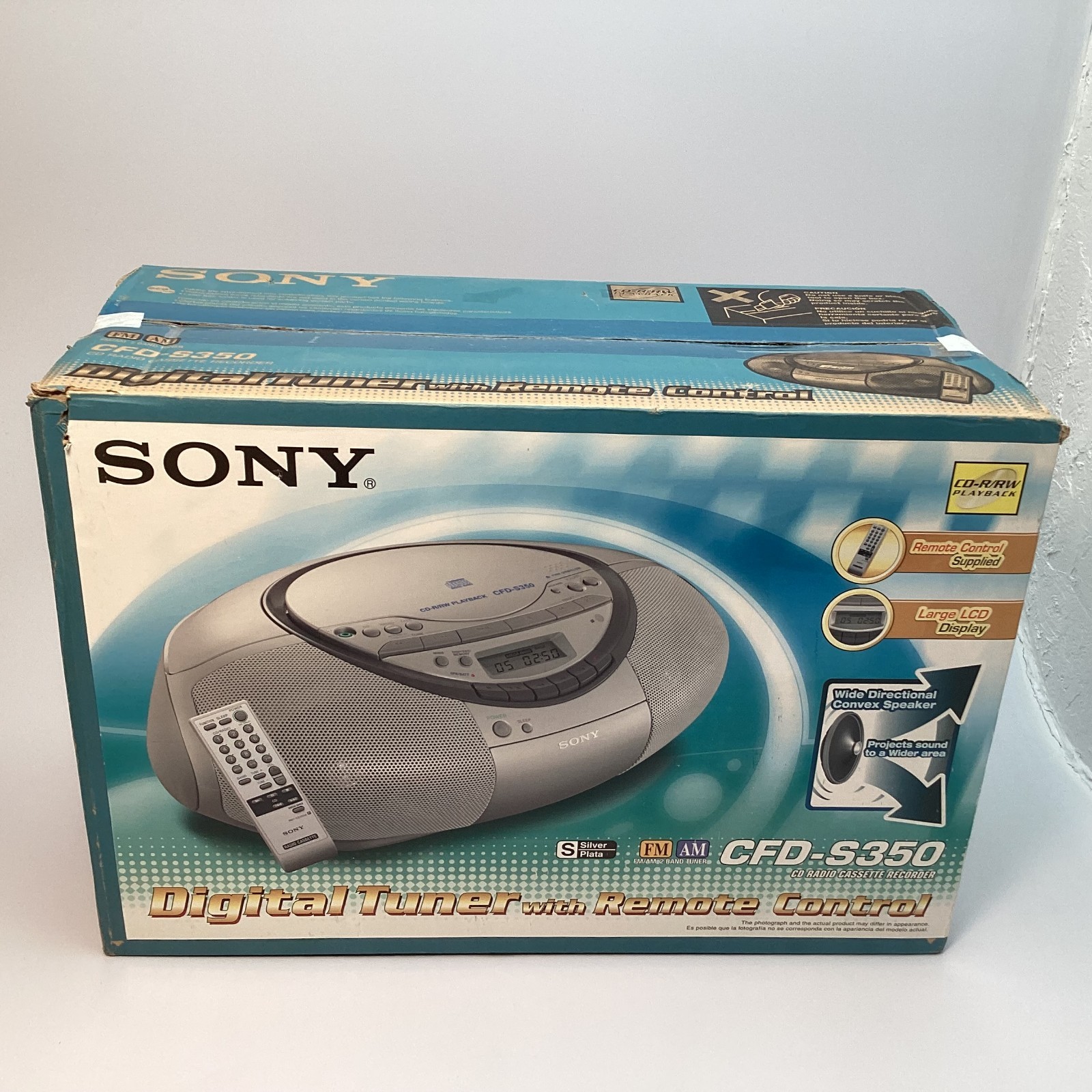 Sony CFD-S350 CD Radio Cassette Recorder Boombox with Remote