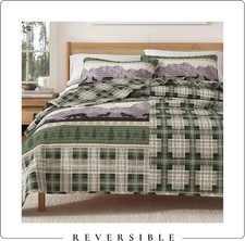 Brand New Full/Queen Rustic Mountain Patchwork Bedding / Bedspread Quilt Set