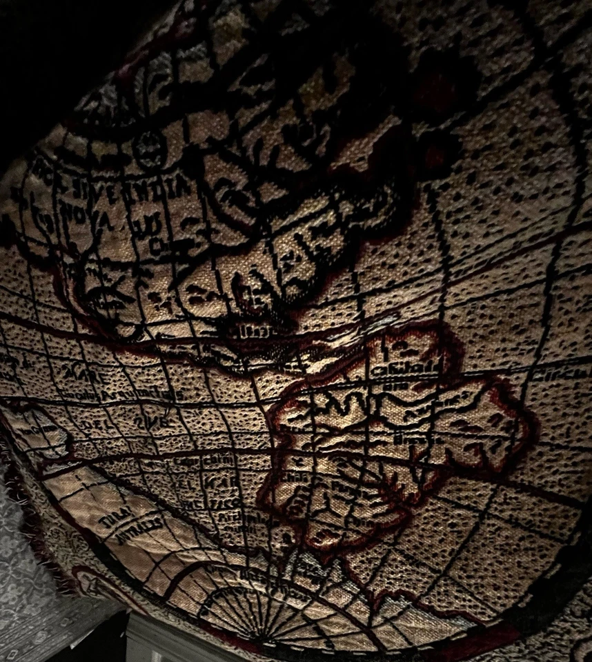 Woven Throw Vtrivsqev Old World Antique Map Woven Tapestry Throw Blanket, Large - Image 3 of 4