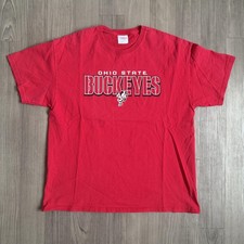Ohio State Buckeyes Shirt Mens XL Red Y2K NCAA Football Hanes Heavyweight Brutus