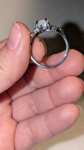 Mama Ring silberfarben und Feueropal Größe 7 - Bild 2 von 6