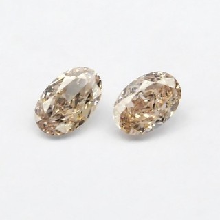 💎 Pair 2pcs/0.22ct t.w Oval Natural Untreated Fancy Orange Pink Diamond VVS