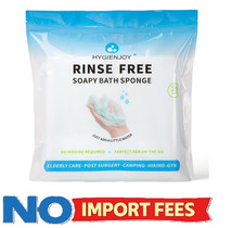 HYGIENJOY-21 Larger,No Rinse Bathing Wipes for Adults-Rinse Free Bath Sponges,S