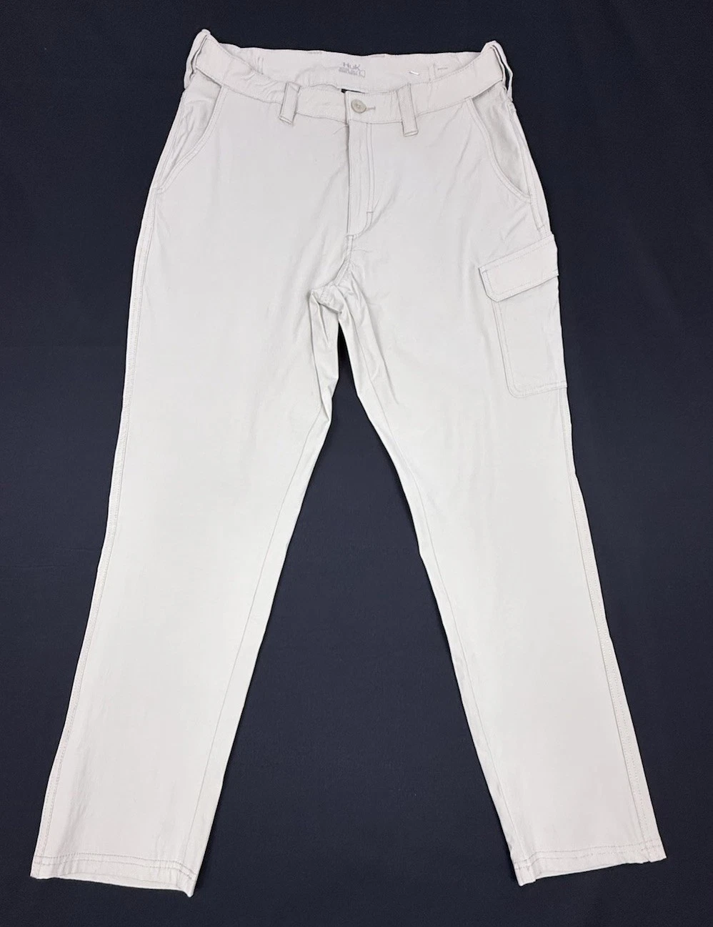 Huk Men’s Cargo Pants Beige Size L 36x29 Outdoor Performance Fishing Hiking