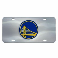 Fanmats 27558 Golden State Warriors Stainless Steel License Plate w/ 3D Emblem