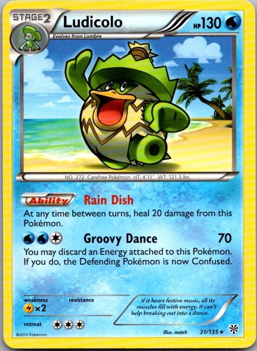 Ludicolo 31/135 Rare Plasma Storm Pokemon Lightly Played