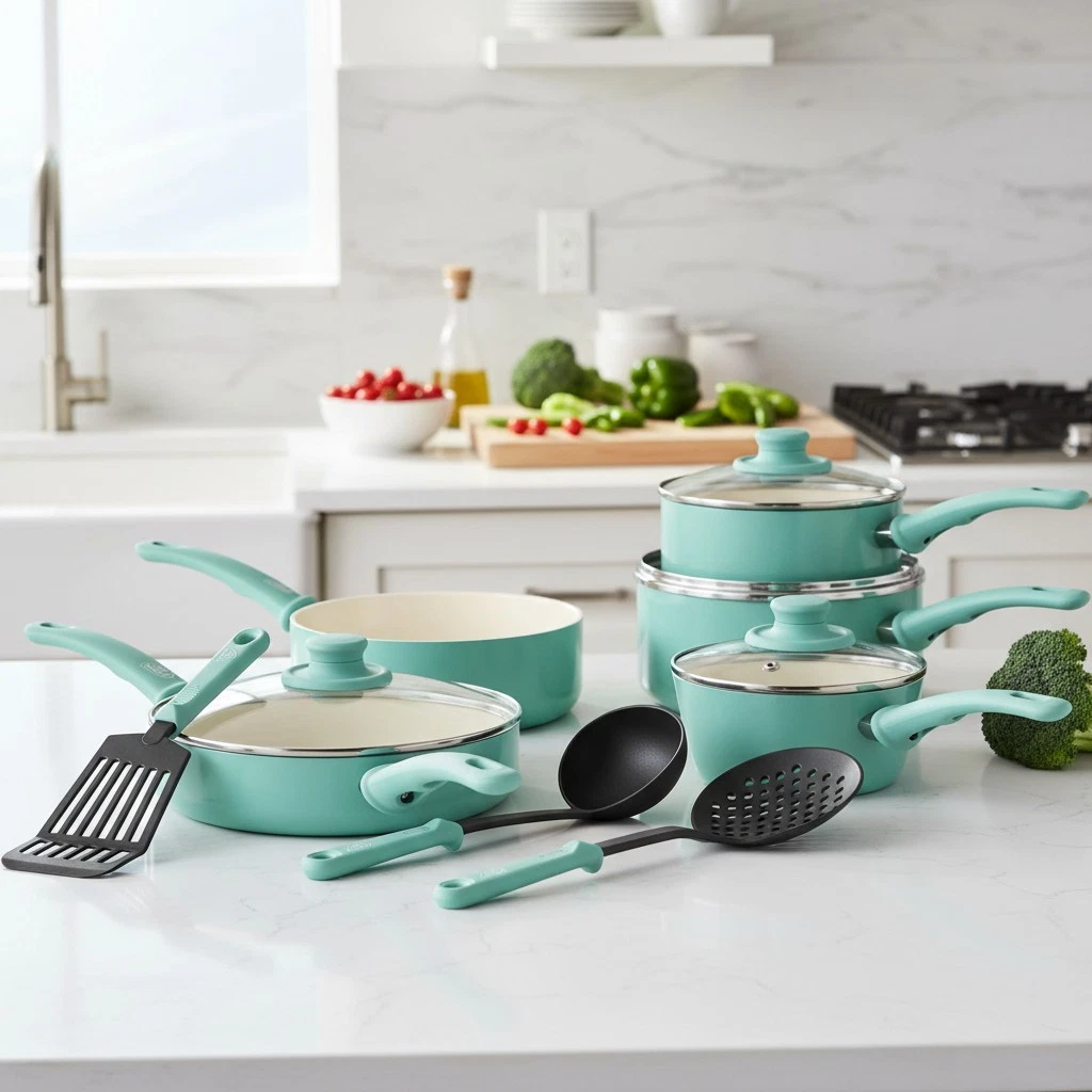 Non-Toxic 16-Piece Ceramic Cookware Set - Effortless Cleaning & Stylish Design
Opens in a new window