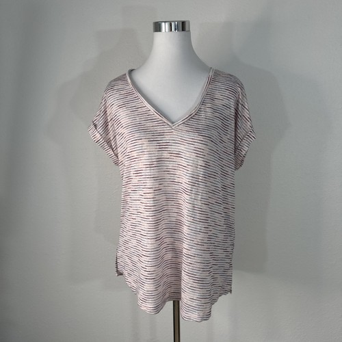 Collection By Bo-beau Top Women's XL Short Sleeve Striped Blouse Knit Career
