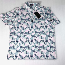 NWT Bad Birdie Golf Polo Shirt Mens 2XL Mirage Oasis Print UPF 50 