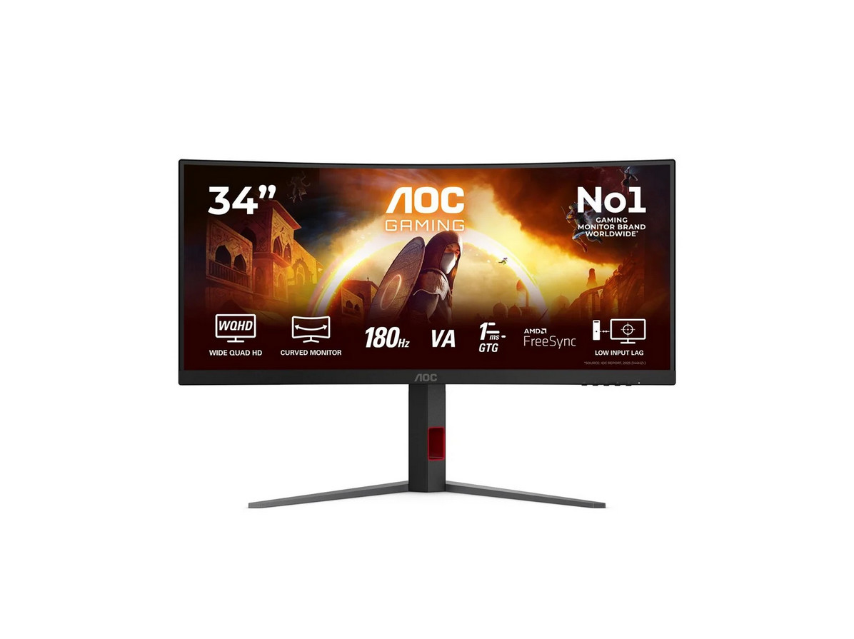 AOC Gaming CU34G4 LED-Monitor Gaming gebogen 86.36 cm (34"") Schwarz, Rot - Image 3