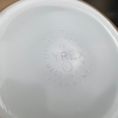 Vintage Pyrex Sandelholz weiße Streifen 403 Rührschüssel 2,5 Quart verschachtelt falsch markiert - Bild 4 von 6