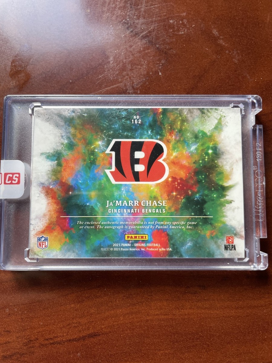 2021 ORIGINS JUMBO PATCH ON CARD AUTO RED JA'MARR CHASE ROOKIE /99