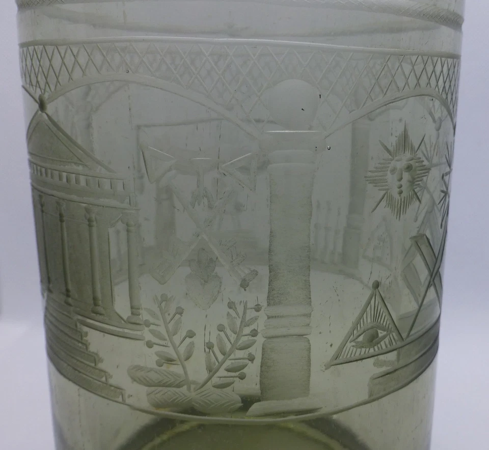 Vinted Logenglas, 50er -60er Jahre, Freimaurer, geschliffenes Glas in Vasenform - Bild 4 von 4