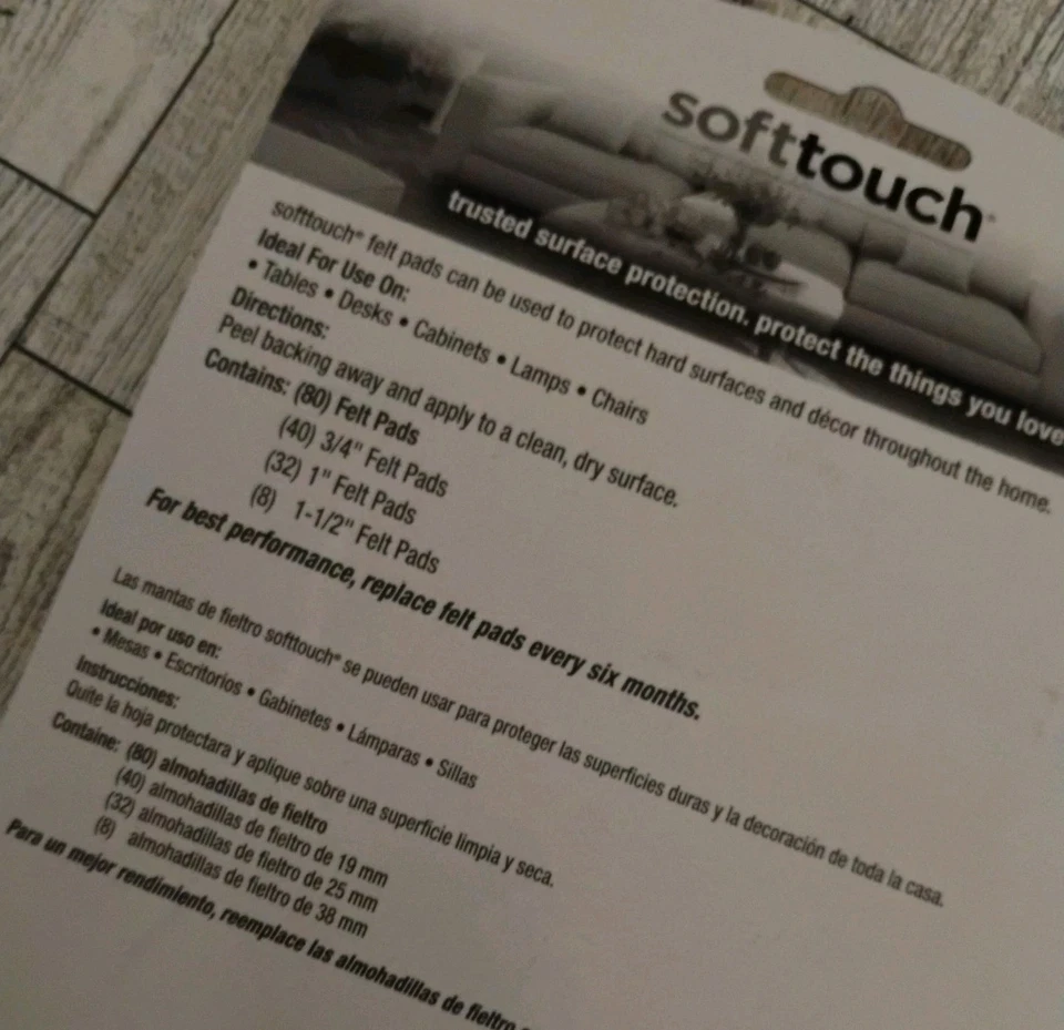 Almohadilla deslizante SoftTouch 80 piezas marrón autoadhesiva fieltro para muebles de alta resistencia 0382380 Foto 4 de 4