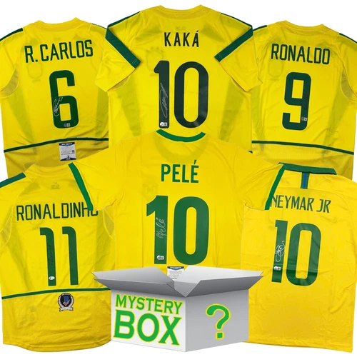 Brazil Soccer Autographed/Signed Jersey Mystery Box with PSA JSA or Beckett COA