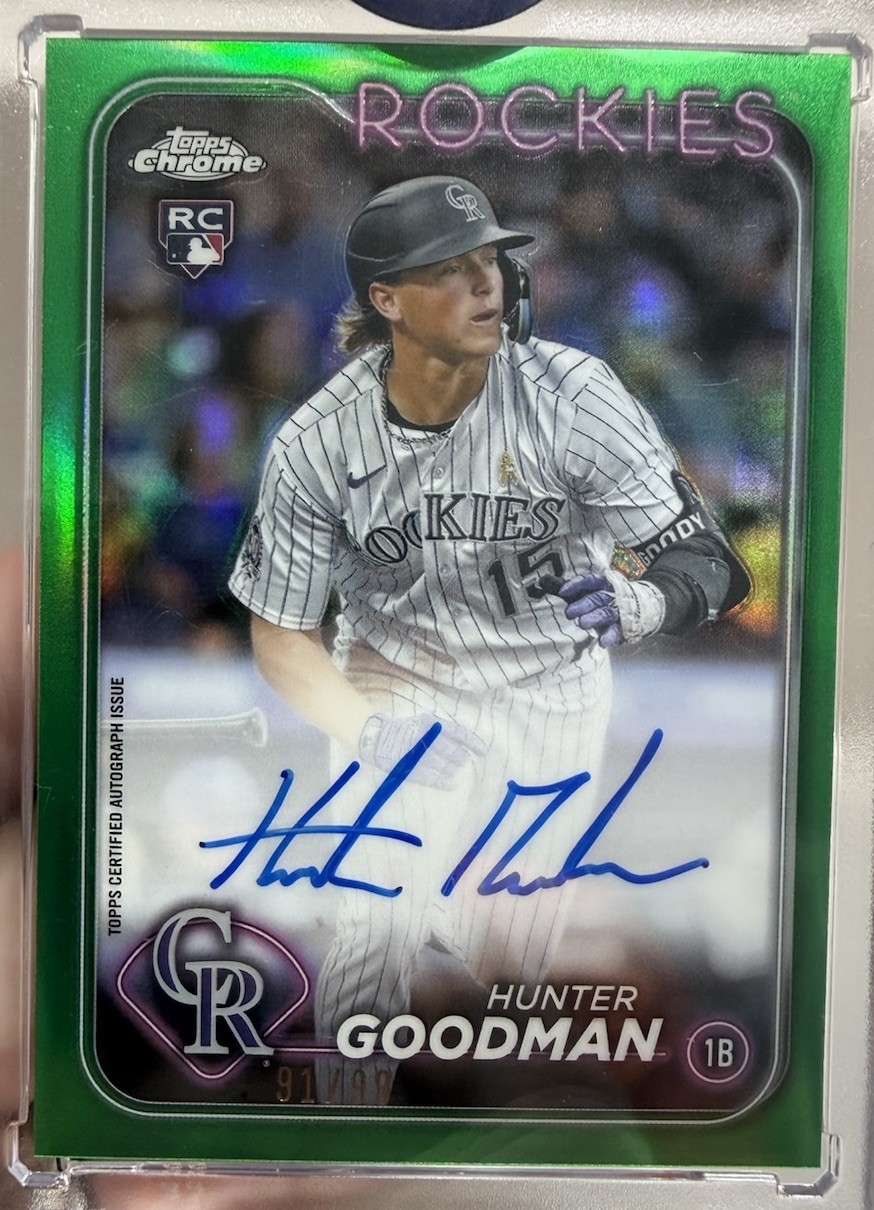 2024 Topps Chrome - RC Auto Hunter Goodman #RA-HG Green Refractor /99 (AU, RC)