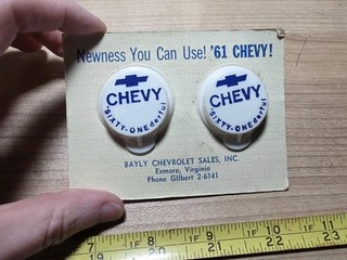 Vintage 1961 Bayly Chevrolet Sales Exmore Virginia Advertising Bottle Caps