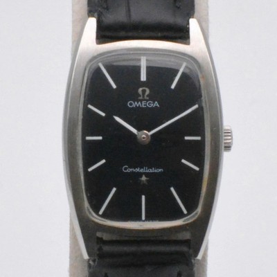 [Exc+5] OMEGA Constellation Black Dial Manual-Wind Vintage Watch 20mm Leather