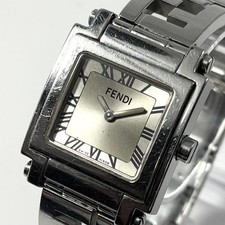 Fendi Quadro Orology Men's Watch Roman Square 6000L Used
