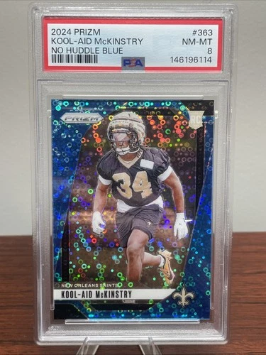 2024 Panini Prizm - Kool-Aid McKinstry #363 No Huddle Blue Prizm /99 (RC) PSA 8