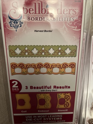 6 Spellbinders Borderabilities Tulips Lattice Harvest Border Template Sets Dies - Picture 3 of 8