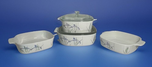 4 Shadow Iris Wild Iris Corningware Casseroles 2 L, 1.5 L & (2) 1 L - Picture 1 of 22