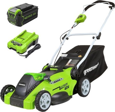 Greenworks 40V 16'' Cordless Lawn Mower 4.0Ah Battery & Charger Included 25322