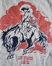 Levi's T-Shirt Men's Sz XXL Levis Strauss and Co. Cowboy Riding Horse Rodeo Tee 