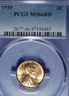 1939 Lincoln cent  PCGS MS 66 Red
