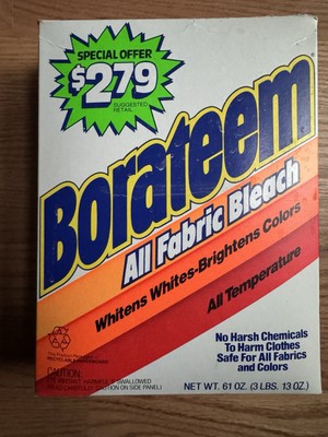 Borateem All Fabric Bleach 61 Oz /3 Lbs 13 Oz. With All Natural Borax VTG