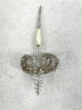  antique xmas silver metal garland wire silver tree ornament 5 x 2 in very good 