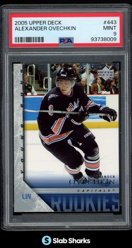 2005 UPPER DECK #443 ALEXANDER OVECHKIN YOUNG GUNS RC ROOKIE PSA 9